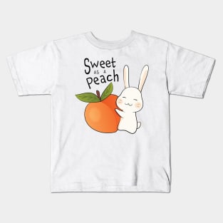 Sweet as a Peach Bunny Kids T-Shirt